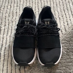 Under Armour black and white running sneakers